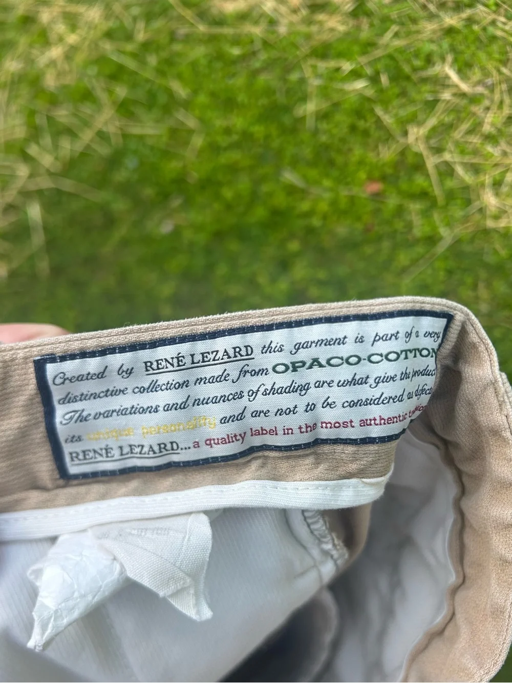 beige René Lezard khaki pants